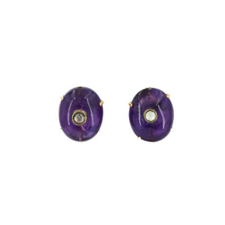 AMETHYST-DIAMOND-EAR-CLIP-ONS - фото 1
