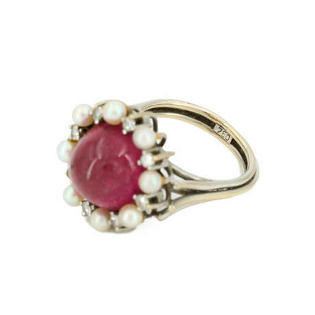 PEARL TOURMALINE DIAMOND RING - photo 4
