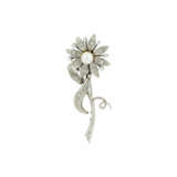 FLOWER-SHAPED PEARL-DIAMOND-BROOCH - photo 1