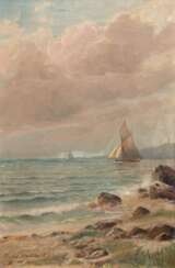 Mansdorf, Ludwig &quot;Segelboote vor Küste&quot;, Öl/ Lw., sign. u.l., 48x32,5 cm, Rahmen