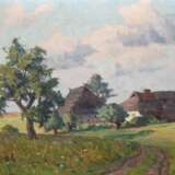 Facklam, Wilhelm (1893 Upahl-1972 Winkelhaid) "Reetdachkaten am Bodden", Öl/Lw., sign. u.r., 60x78 cm, Rahmen (ging als Schüler Franz Bunkes nach Schwaan und studierte von 1921-1923 an der Kunstschule in Weimar… - Foto 1