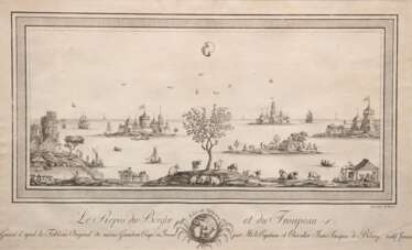 Heland, Rudolph Marten (1765-1814, schwedischer Künstler) &quot;Die Ruhe des Hirten und der Herde&quot;, Grafik, 25,5x43 cm, im Passepartout hinter Glas und Rahmen