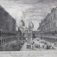 Marieschi, Michele Giovanni (1696/1710-1743) &amp;quot;Innenhof des Dogenpalastes&amp;quot;, Kupferstich, 31x41 cm, im Passepartout hinter Glas und Rahmen - Сейчас на аукционе