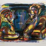 Hansen, Joergen Teik (1947) "Figurenkomposition", Lithografie, 183/500, sign. u.r. und dat. ´94, 56x77 cm, hinter Glas und Rahmen - Foto 1