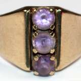 Amethyst-Ring, 333er GG, besetzt mit 3 Amethysten, Ges.-Gew. 2,98 g, RG 56 - photo 1