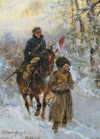 Kossak, Wojciech. Soldaten im Schnee. - фото 1
