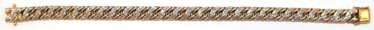 Armband, 750er GG/ WG, mit 168 Diamanten ausgefaßt, Steckschloß und Sicherungsachten, Ges.- Gew. 46 g, L. 19,5 cm, B. 0,7 cm