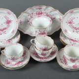 8 Gedecke ''Indisch purpur'' und eine Vase Meissen… - photo 2