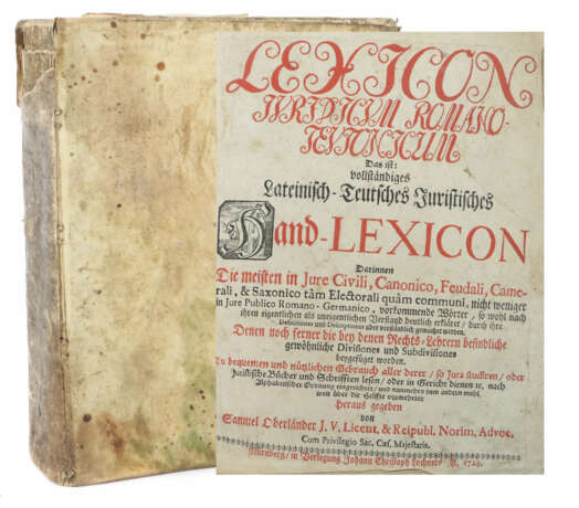 Oberländer, Samuel Lexicon juridicum Romano Teuton… - фото 1