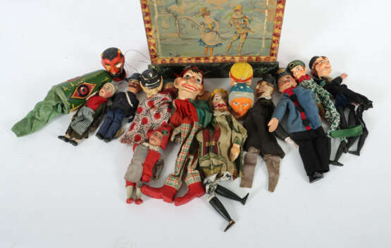 Kleines Kasperletheater bez. Guignol, Holz, lithog… - Foto 2