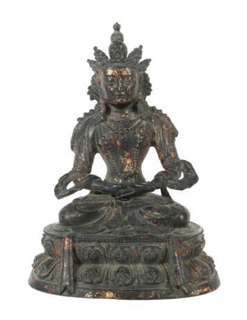 Buddha China, 1. Hälfte 20. Jh., Bronze, geschwärz… - Foto 1