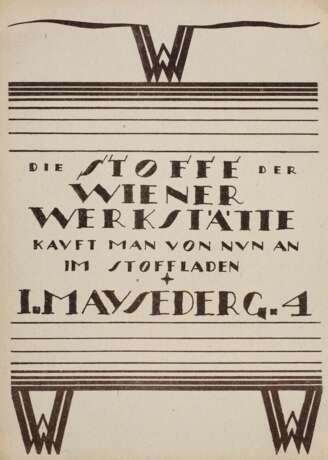 Seltenes Werbeblatt Wiener Werkstätte - Foto 1