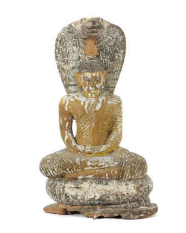 Naga Buddha Wohl Sri Lanka, Mitte 20. Jh., Holz, g… - Foto 1
