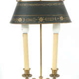 Bouilotte-Lampe um 1900, Messingguss, zweiflammige… - photo 1