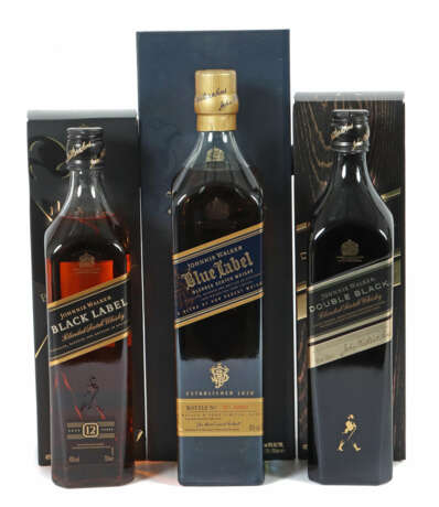 3 Flaschen Johnny Walker 1x Johnnie Walker, Blue L… - фото 1