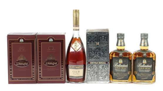 Konvolut von 5 Flaschen Whisky & einem Cognac 2x B… - Foto 1