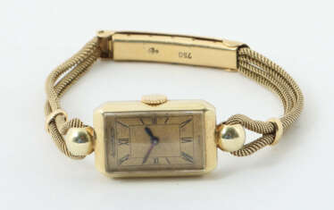 Damenarmbanduhr 1930er Jahre, Gelbgold 750, ca. 21…