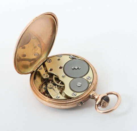 Herrentaschenuhr um 1900, Rotgold 585, Staubdeckel… - photo 3
