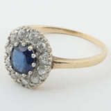 Ring mit Saphir/Diamanten um 1900, Gelbgold/Weißgo… - photo 2