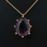 Kette mit Amethyst-Anhänger um 1920, Gelbgold 585,… - photo 1