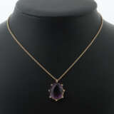 Kette mit Amethyst-Anhänger um 1920, Gelbgold 585,… - photo 2