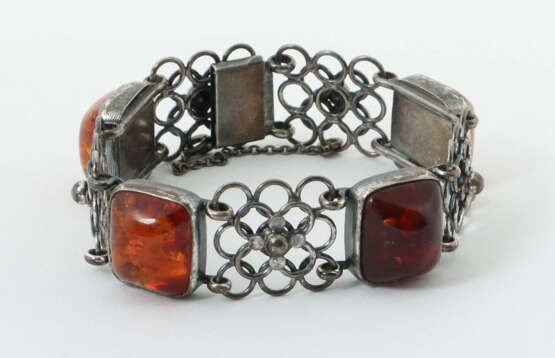 Armband mit Bernstein 20. Jh., Silber 925, punzier… - photo 1