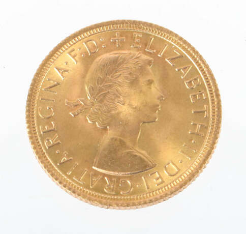 Sovereign-Goldmünze 1965, Gold 916, ca. 7,98 g, av… - Foto 1