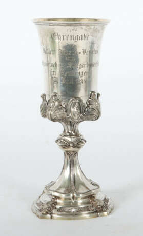 Pokal dat. 1874, Silber 13-lötig, ca. 290 g, Stand… - photo 1