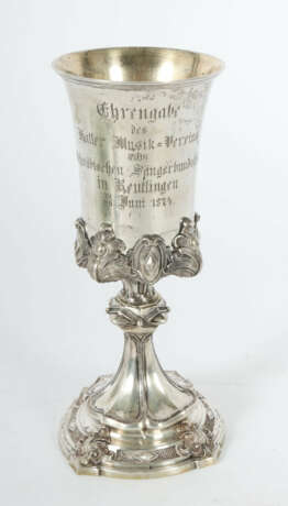 Pokal dat. 1874, Silber 13-lötig, ca. 290 g, Stand… - photo 2