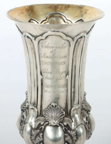 Pokal dat. 1879, Silber 13-lötig, ca. 180 g, runde… - photo 2