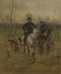 VOROSHILOV, SERGEI (1865-1911) Hunting Scene , signed.
