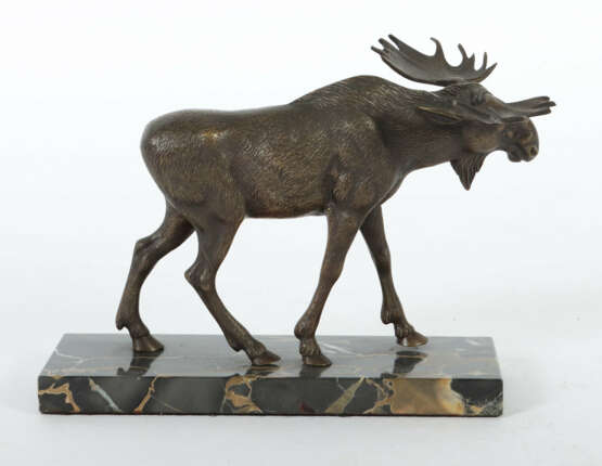 Bildhauer des 19./20. Jh. um 1900, ''Elch'', Bronz… - photo 2