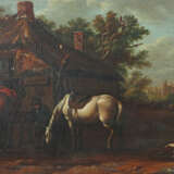 Maler des 18./19. Jh. ''Vorm Pferdestall'', Bauer,… - photo 1