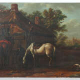 Maler des 18./19. Jh. ''Vorm Pferdestall'', Bauer,… - photo 2
