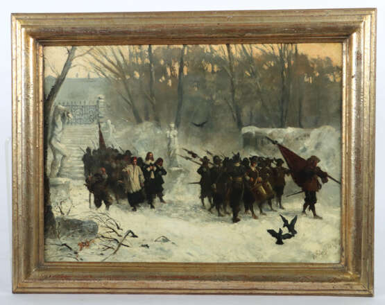 Maler des 19. Jh. ''Landwehr'', sich in winterlich… - photo 2