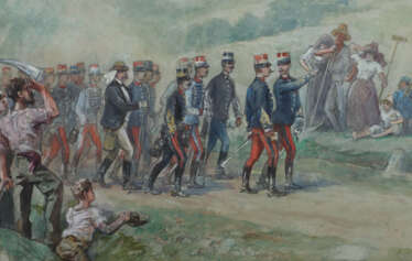 Maler des 19. Jh. ''Französische Soldaten auf der …
