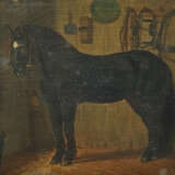 Maler des 19. Jh. ''Pferd im Stall'', schwarzes Pf… - photo 1