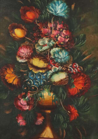 Maler des 19. Jh. ''Blumenstillleben'', in einer V… - photo 1