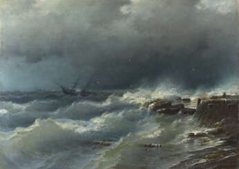 SUDKOVSKY, RUFIN (1850-1885) Storm near Odessa , signed and dated 1881.
