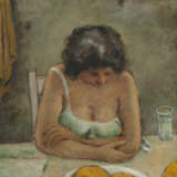 Maler des 20. Jh. ''Dame am Tisch'', junge Frau in… - фото 1
