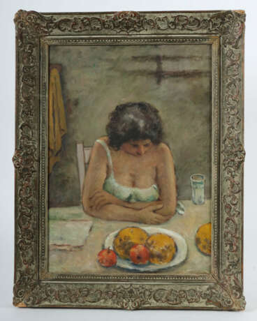 Maler des 20. Jh. ''Dame am Tisch'', junge Frau in… - фото 2