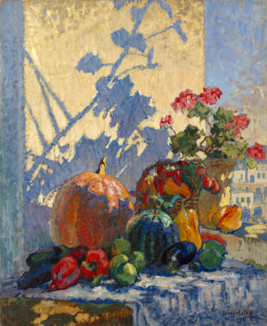 GORBATOV, KONSTANTIN (1876-1945) Still Life. Capri , signed and dated 1930, also further signed, titled twice and numbered "I" on the reverse. - Foto 1