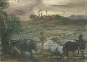 YAKOVLEV, ALEXANDER (1887-1938) Rizières à Annam, Indochine , signed and dated 1932.