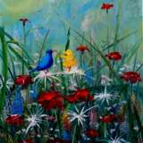 THE BLUE BIRD oil on cardboard Oil painting Surrealism Romanticism Ukraine 2025 - photo 1