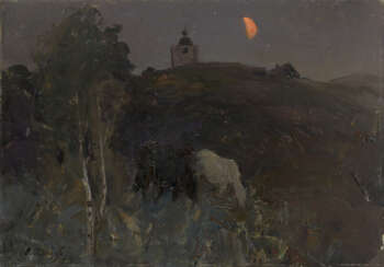 IGOSHEV, VLADIMIR (1921-2007) The Birthplace of Yesenin. Twilight , signed and dated 1972, also further signed, inscribed in Cyrillic “Konstantinovo”, titled and dated on the reverse.