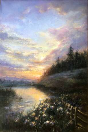 «Ностальгия». Миниатюрный пейзаж маслом. Toile sur le sous-châssis Peintures d'art multicouches Impressionnisme Paysage d'été Kirghizistan 2025 - photo 1