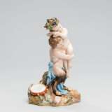 Groupe en porcelaine Satyre et Dionysos. Meissen XIXe si&egrave;cle. Porzellan Late 19th century - Foto 2