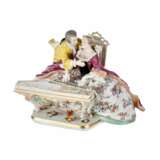 Gallant couple at the harpsichord. KPM. Porcelain Rococo 20th century - photo 1