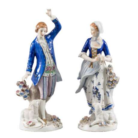 Romantic Couple. Sitzendorf. Polychrome painting Rococo 20th century - photo 1
