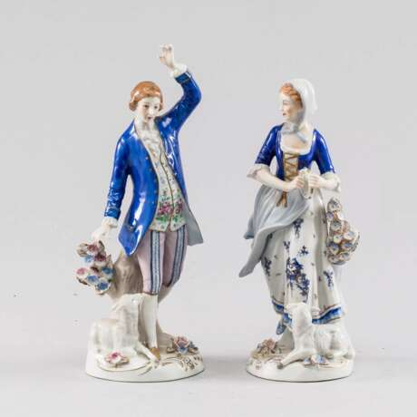 Romantic Couple. Sitzendorf. Polychrome painting Rococo 20th century - photo 2